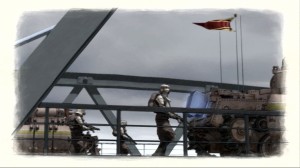 Soldiers and Tanks on the Bridge